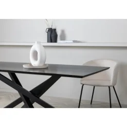 Fjôrd Eettafel Zwart Hout - 180x90x75cm - Piazza Sale