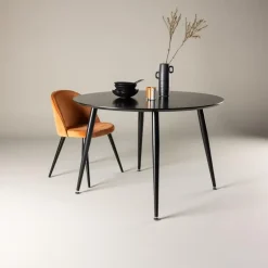 Fjôrd Eettafel Zwart Hout - 115x115x75cm - Dipp Best