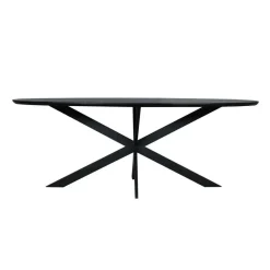 StarFurn Eettafel Zwart Hout - 210x100x76cm - Ferris Discount