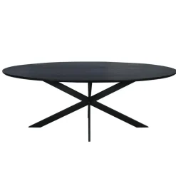 StarFurn Eettafel Zwart Hout - 210x100x76cm - Ferris Discount