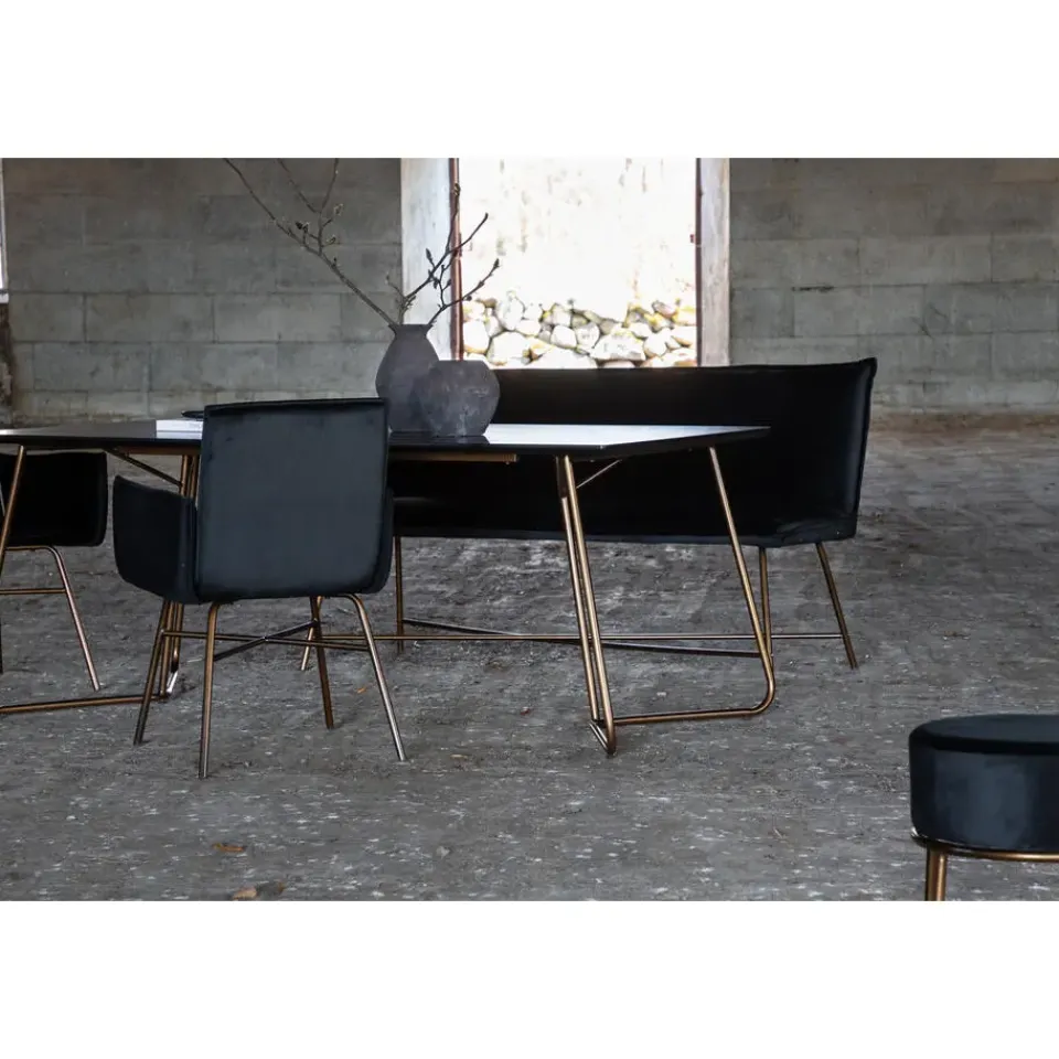 Fjôrd Eettafel Zwart Hout - 190x90x75cm - Petra Distressed New