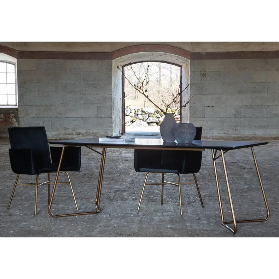 Fjôrd Eettafel Zwart Hout - 190x90x75cm - Petra Distressed New