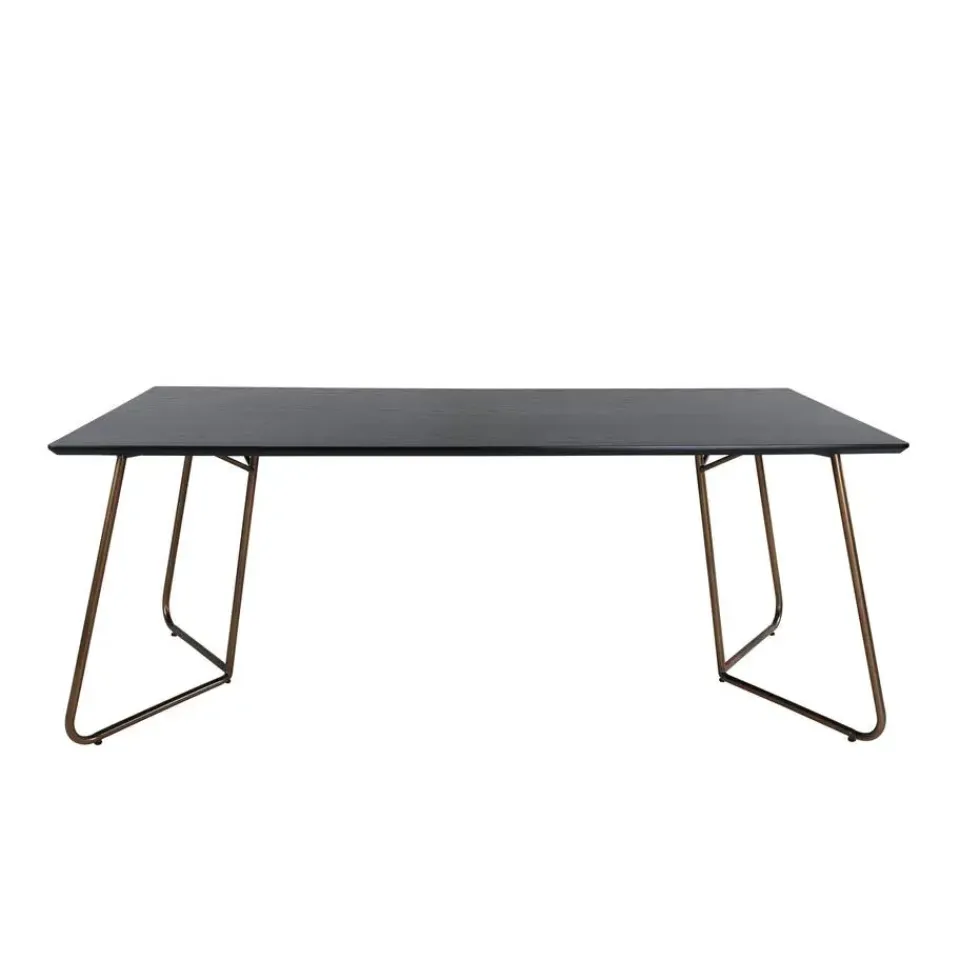 Fjôrd Eettafel Zwart Hout - 190x90x75cm - Petra Distressed New