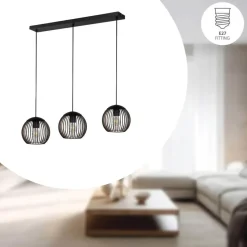 EGLO Almanzora Hanglamp - E27 - 90 cm - Staal - Zwart/Koper Online