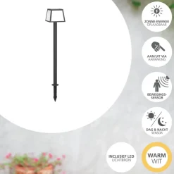 EGLO Altilia Solar Priklamp - LED - 106 cm - Zwart/Wit Discount