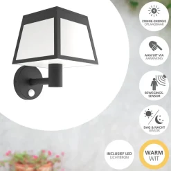 EGLO Altilia Solar Wandlamp - LED - 20 cm - Zwart/Wit Hot