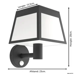 EGLO Altilia Solar Wandlamp - LED - 20 cm - Zwart/Wit Hot