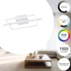 EGLO Amandolo Plafondlamp - LED - 40 cm - Wit - Instelbaar RGB Discount