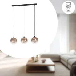 EGLO Ariscani 1 Hanglamp - E27 - 76,5 cm - Koperglas - Zwart Best