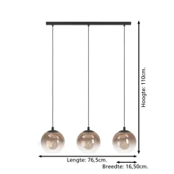 EGLO Ariscani 1 Hanglamp - E27 - 76,5 cm - Koperglas - Zwart Best