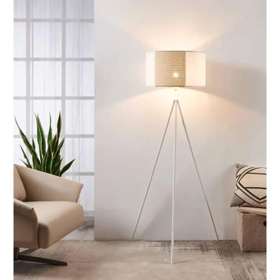 EGLO Arnhem Staande lamp - E27 - Papier/Staal - Wit/Bruin Discount
