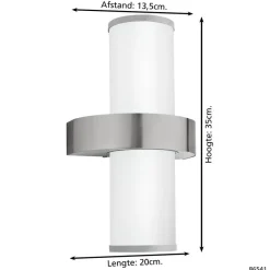 EGLO Beverly Wandlamp - E27 - 35 cm - Zilver/Wit New