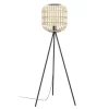 EGLO Bordesley Vloerlamp - E27 - 139 cm - Zwart/Natuur New