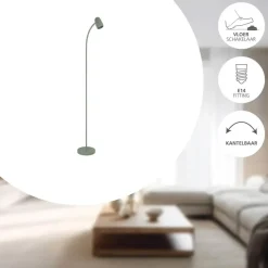 EGLO Carlo Vloerlamp - E14 - 170 cm - Groen - Kantelbaar Hot