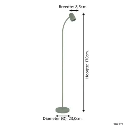 EGLO Carlo Vloerlamp - E14 - 170 cm - Groen - Kantelbaar Hot