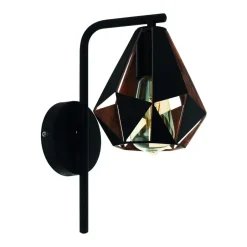 EGLO Carlton 4 Wandlamp - E27 - 16 cm - Zwart/Koper Online