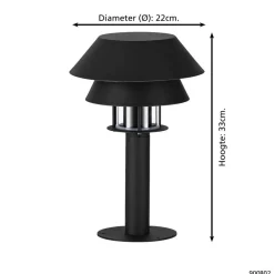 EGLO CHIAPPERA Sokkelarmaturen - buitenverlichting - E27 - Zwart, wit Clearance