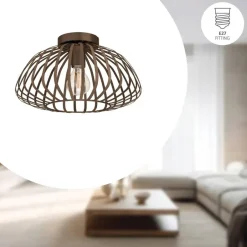 EGLO Espinal Plafondlamp - E27 - Ø 38.5 cm - Brons - Staal Online