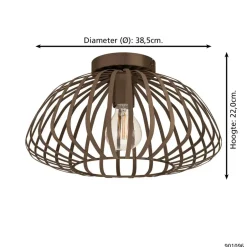 EGLO Espinal Plafondlamp - E27 - Ø 38.5 cm - Brons - Staal Online