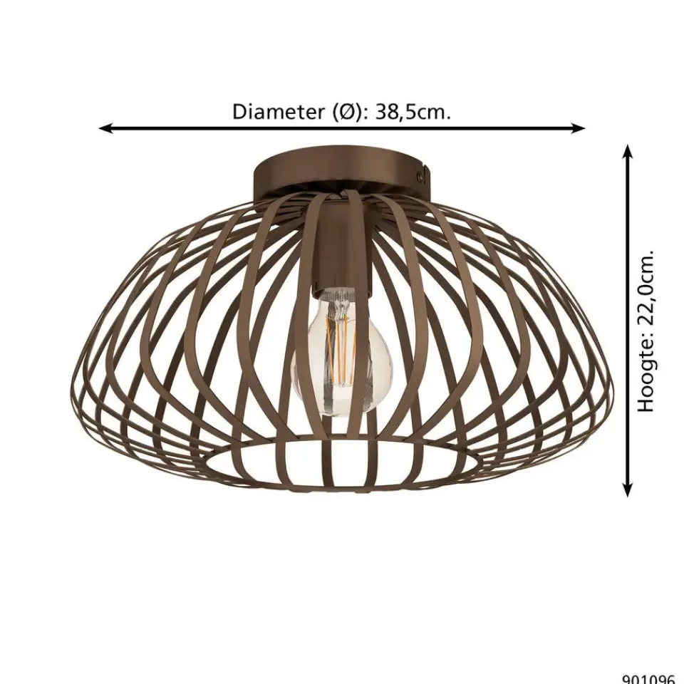 EGLO Espinal Plafondlamp - E27 - Ø 38.5 cm - Brons - Staal Online