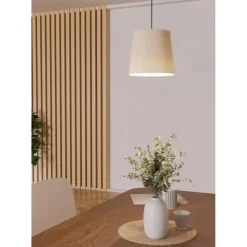 EGLO Febres Hanglamp - E27 - teddy stof - Zwart/Wit Outlet