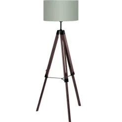EGLO Lantada Vloerlamp - E27 - 143 cm - Noten/Taupe Sale