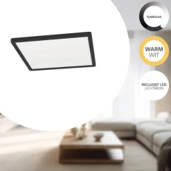 EGLO Minerario Plafonnière - LED - Kunststof - Zwart/Wit New