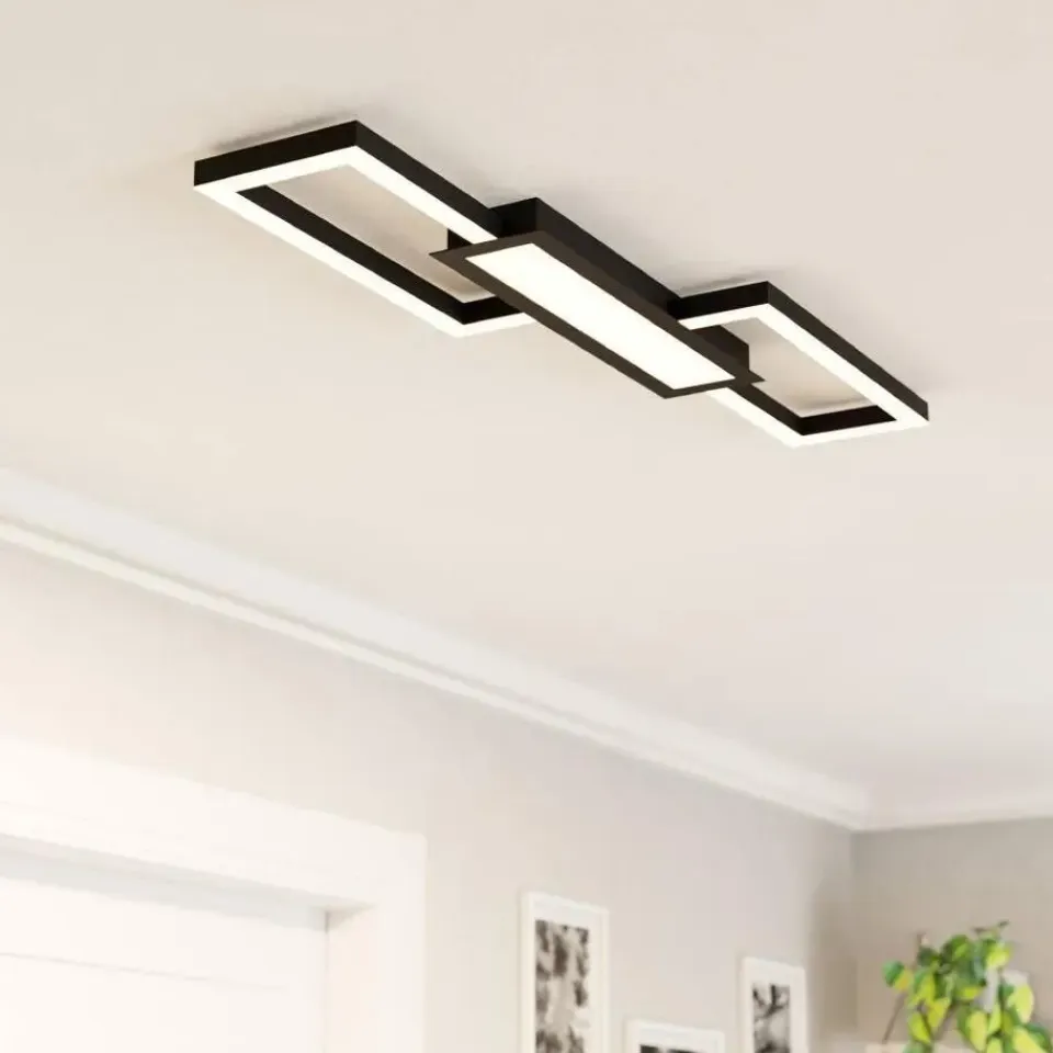 EGLO Monirote Plafonnière - LED - 78 cm - Zwart Clearance