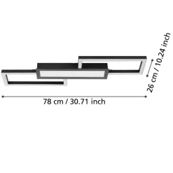EGLO Monirote Plafonnière - LED - 78 cm - Zwart Clearance