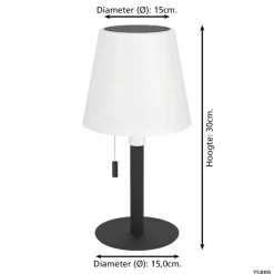 EGLO Montapalma Tafellamp buiten - LED - Zwart, Wit