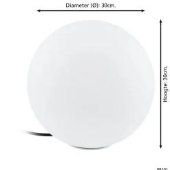 EGLO Monterolo Staande lamp - E27 - 30 cm - Wit