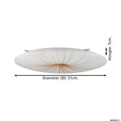EGLO Nieves 1 Plafond- en Wandlamp - LED - Ø 51 cm - Wit/Goud Hot