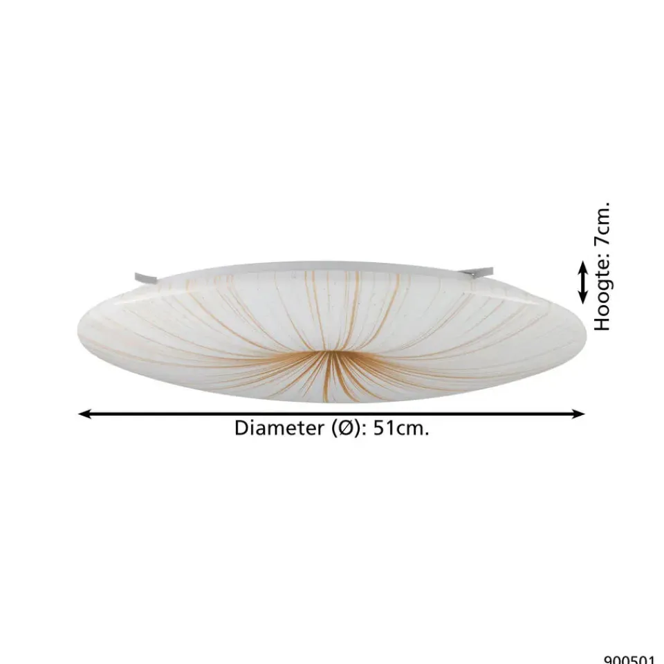 EGLO Nieves 1 Plafond- en Wandlamp - LED - Ø 51 cm - Wit/Goud Hot