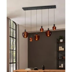 EGLO Nogalte hanglamp - E27 - 130 cm - Rechthoek - Zwart Best