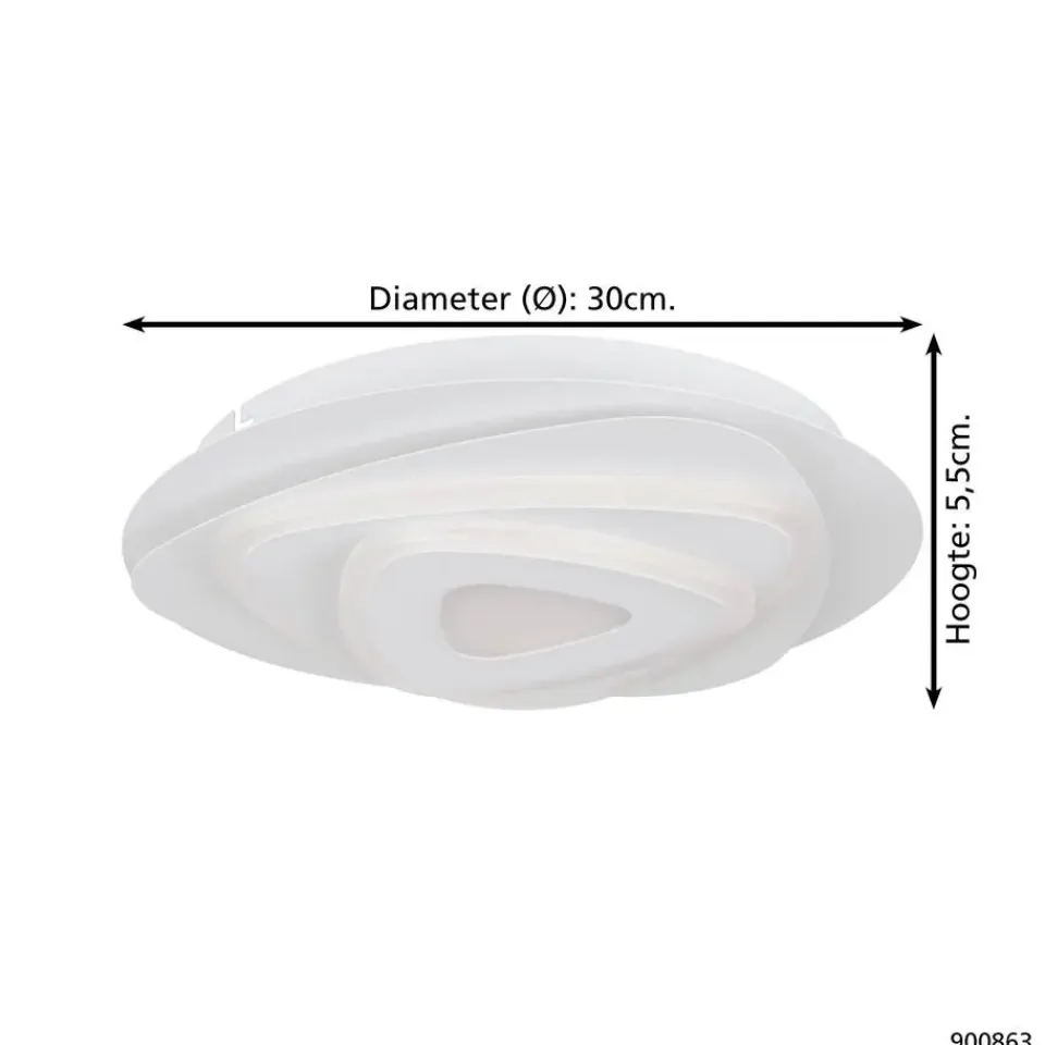 EGLO Palagiano Plafondlamp - LED - Ø 30 cm - Wit Discount