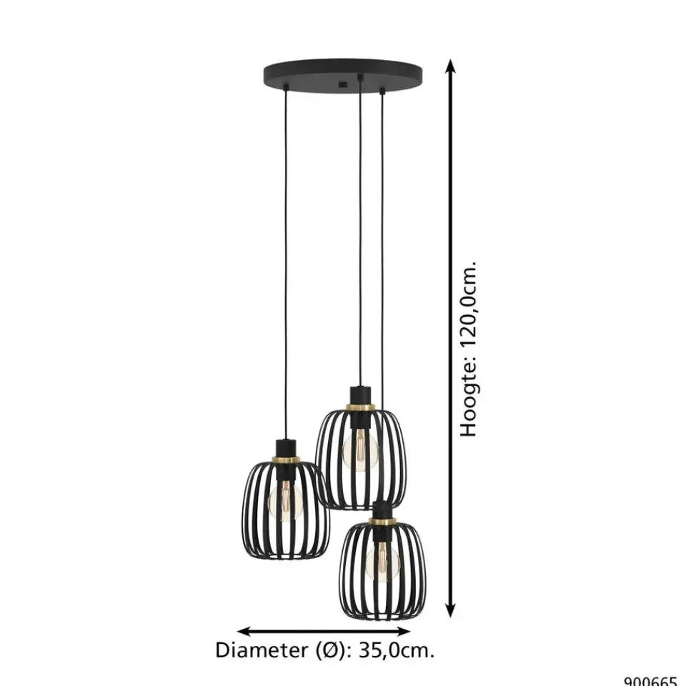 EGLO Pocicas Hanglamp - E27 - Ø 35 cm - Zwart/Goud Clearance