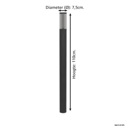 EGLO Salle Sokkellamp - E27 - 110 cm - Smoke - Zwart New