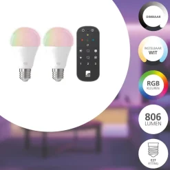 EGLO connect.z EGLO starter-z Starterspakket - 2x E27 RGB LED lampen - Afstandsbediening Hot