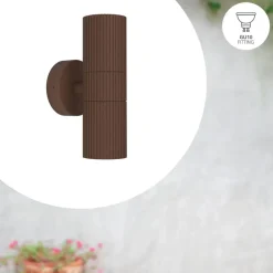 EGLO Tomelloso Wandlamp Buiten - GU10 - 20 cm - Donker Bruin New