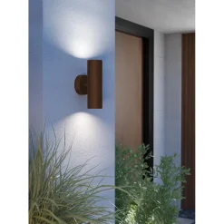 EGLO Tomelloso Wandlamp Buiten - GU10 - 20 cm - Donker Bruin New