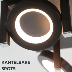 EGLO Trastanello Opbouwspot - LED - 4 lichts - Zwart Best