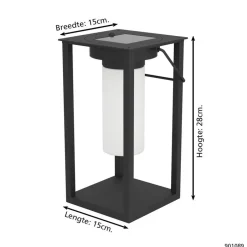 EGLO Usigni Solar Tafellamp - 28 cm - Zwart/Wit New