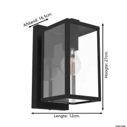 EGLO BudroneWandlampBuiten-E27-27cm-Zwart Clearance