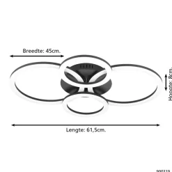 EGLO connect.z EGLOconnect.zParrapos-ZSmartPlafondlamp-61,5cm-Zwart/Wit New