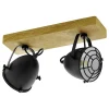 EGLO Gatebeck-wand/plafondlamp-2-lichts-E14-hout/zwart Discount