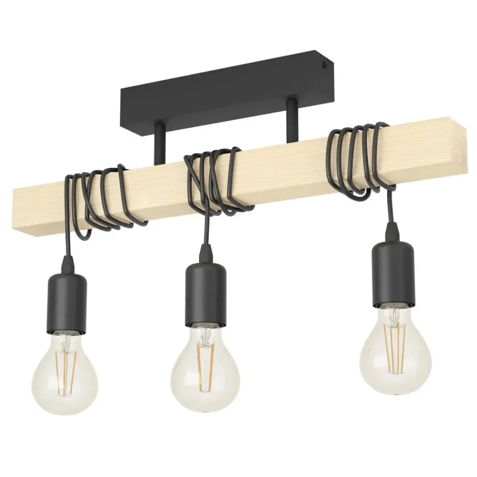 EGLO TownshendPlafondlamp-E27-55cm-Zwart/Bruin Clearance