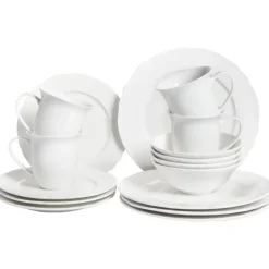Leen Bakker ELDERBERRY - Servies set van 16 - Wit - Porselein Clearance