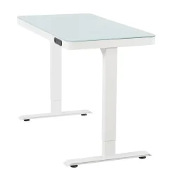 IVOL Elektrisch verstelbaar bureau / thuiswerkplek - 120x60 cm - Glas wit