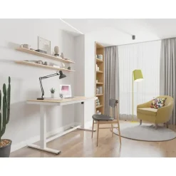 Euroseats Elektrisch verstelbaar bureau / thuiswerkplek - 140x70 cm - Whitewash eiken - Z New