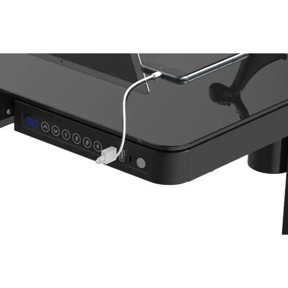 Euroseats Elektrisch verstelbaar bureau / thuiswerkplek - 140x70 cm - Whitewash eiken - Z New